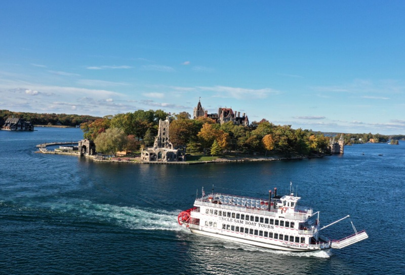 Uncle Sam Boat Tours vessel on the St. Lawrence River